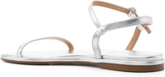 Aeyde Nettie leather sandals Silver