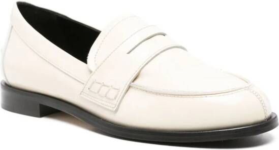 Aeyde Oscar patent-leather loafers Neutrals