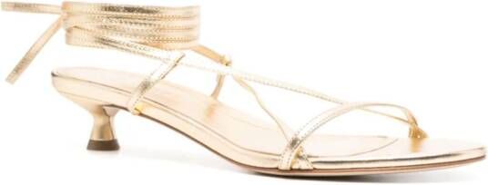 Aeyde Paige 35mm leather sandals Gold