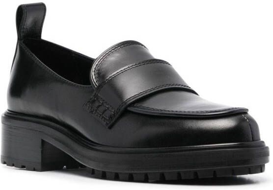 Aeyde penny-slot leather loafers Black