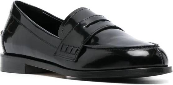 Aeyde penny-slot leather loafers Black