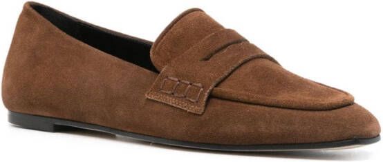 Aeyde penny-slot suede loafers Brown