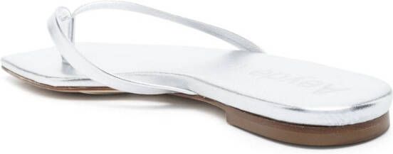 Aeyde Renee leather flip flops Silver