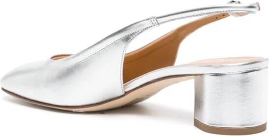 Aeyde Romy 55mm leather pumps Silver