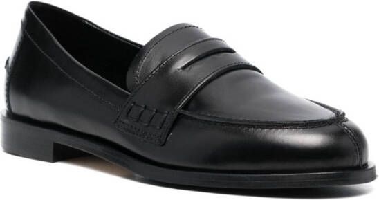 Aeyde round-toe leather loafers Black