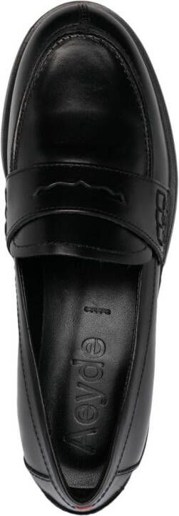 Aeyde round-toe leather loafers Black