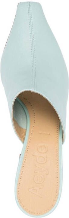 Aeyde slip-on 80mm leather mules Blue