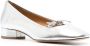 Aeyde square-toe leather ballerina shoes Silver - Thumbnail 2