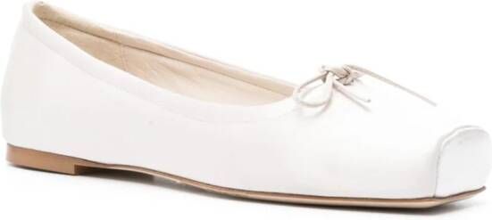 Aeyde square-toe satin ballerina shoes Grey