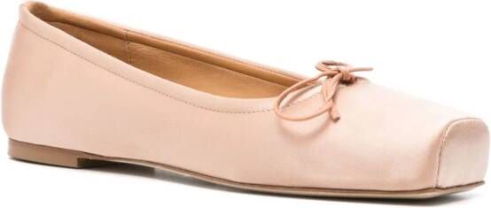 Aeyde square-toe satin ballerina shoes Pink