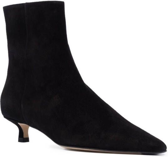 Aeyde suede pointed-toe boots Black