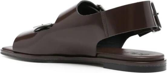 Aeyde Tekla buckled leather sandals Brown