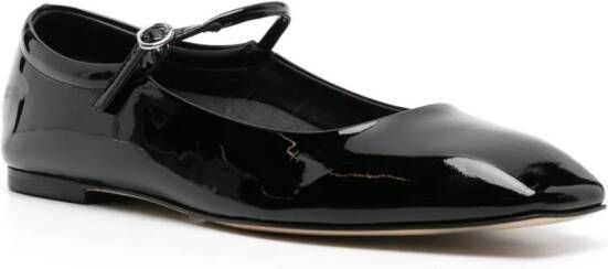 Aeyde Uma patent-leather ballerina shoes Black