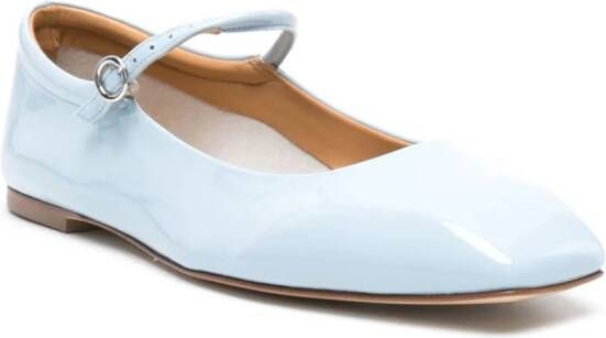 Aeyde Uma patent-leather ballerina shoes Blue