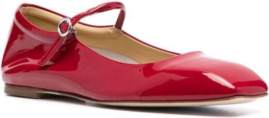 Aeyde Uma patent leather Mary Jane shoes Red