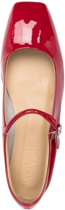 Aeyde Uma patent leather Mary Jane shoes Red