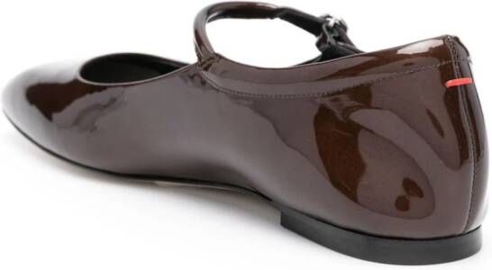 Aeyde Uma square-toe ballerina shoes Brown
