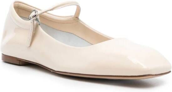 Aeyde Uma square-toe leather ballerinas Neutrals