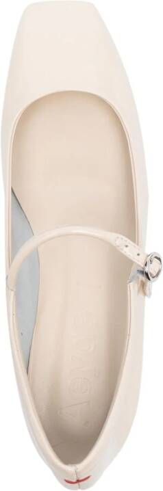 Aeyde Uma square-toe leather ballerinas Neutrals