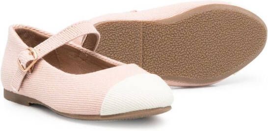 Age of Innocence Bebe contrasting toe-cap ballerina shoes Pink