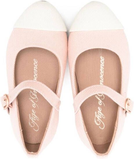 Age of Innocence Bebe contrasting toe-cap ballerina shoes Pink