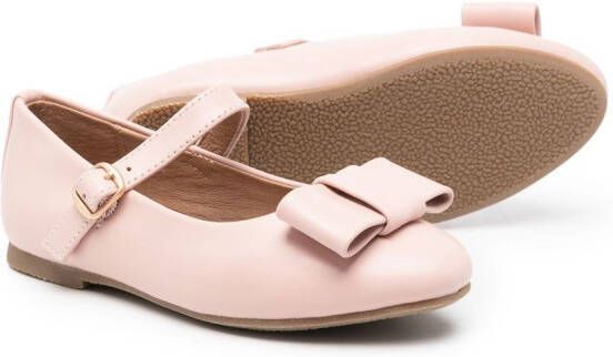 Age of Innocence bow-detail leather ballerina shoes Pink