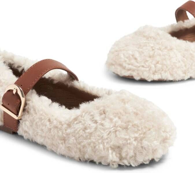 Age of Innocence Buffy faux-shearling ballerina shoes Neutrals