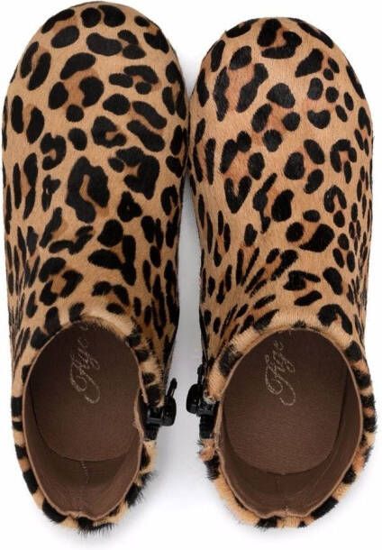 Age of Innocence Chiara leopard-print boots Brown