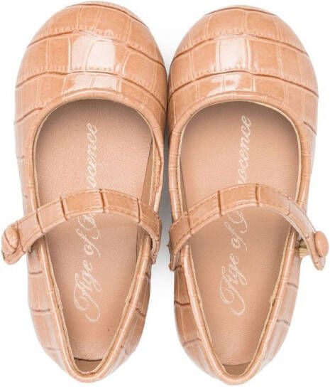 Age of Innocence croco-effect ballerina shoes Neutrals