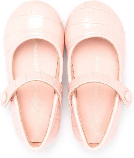 Age of Innocence croco-effect ballerina shoes Pink