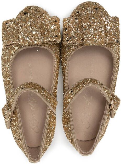 Age of Innocence Ellen glitter-detail ballerina shoes Gold