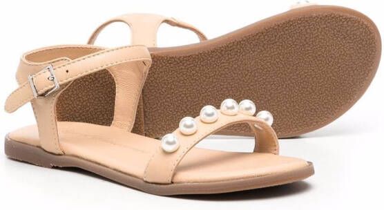 Age of Innocence Fleur faux pearl-embellished sandals Neutrals