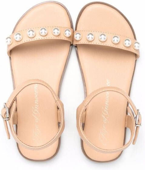 Age of Innocence Fleur faux pearl-embellished sandals Neutrals