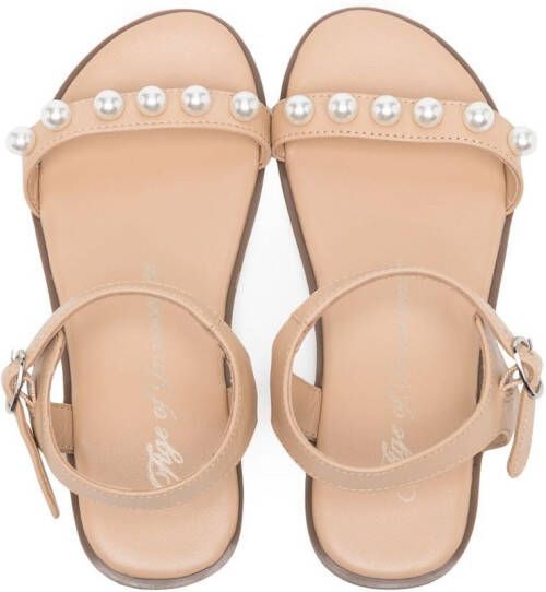 Age of Innocence Fleur pearl-embellished sandals Brown