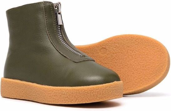 Age of Innocence Gents shearling-lined leather ankle boots Green