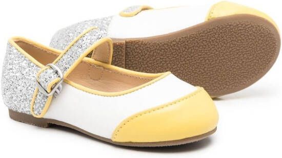 Age of Innocence glitter-detail ballerina shoes White