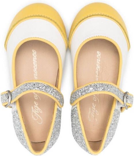 Age of Innocence glitter-detail ballerina shoes White