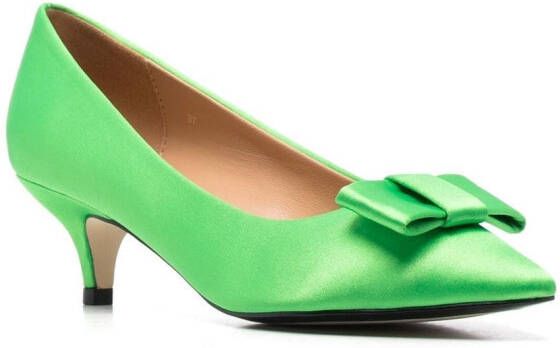 Age of Innocence Jacqueline 50mm bow-embellished pumps Green