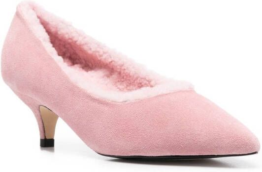 Age of Innocence Juliette shearling low-heel pumps Pink
