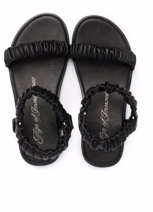 Age of Innocence Kyle ruched leather sandals Black