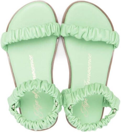 Age of Innocence Kyle ruched open-toe sandals Green