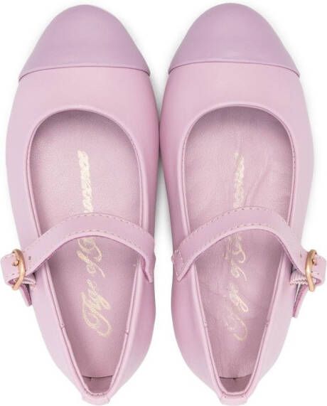 Age of Innocence leather ballerina shoes Purple