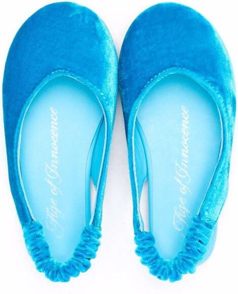Age of Innocence Matilda velvet ballerina shoes Blue