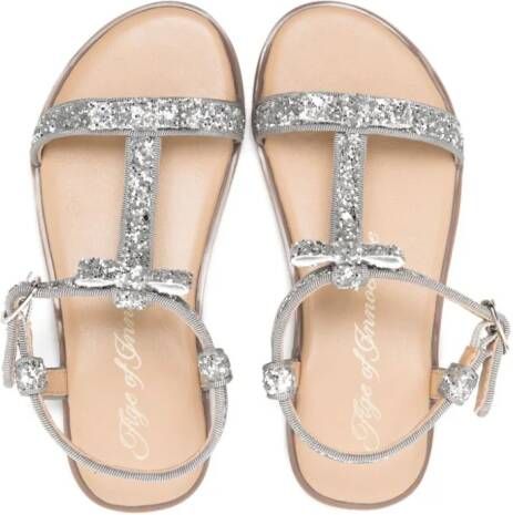 Age of Innocence Nell open-toe glitter sandals Silver