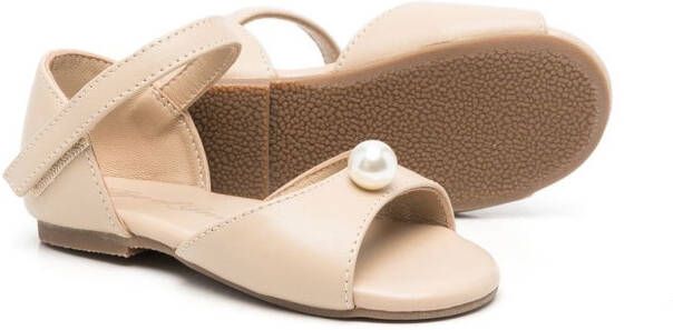 Age of Innocence pearl-detail leather sandals Neutrals