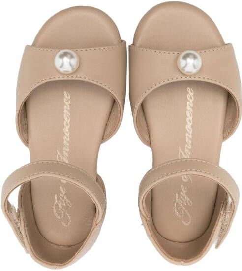 Age of Innocence pearl-detail leather sandals Neutrals