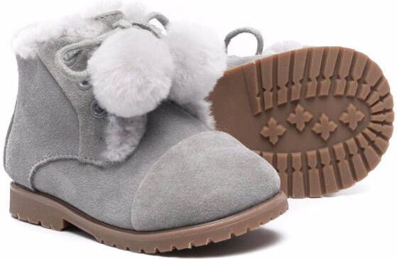 Age of Innocence pompom detail boots Grey