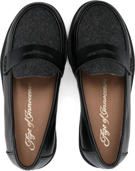 Age of Innocence round-toe leather loafers Black