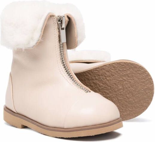 Age of Innocence shearling-lined leather ankle boots Neutrals