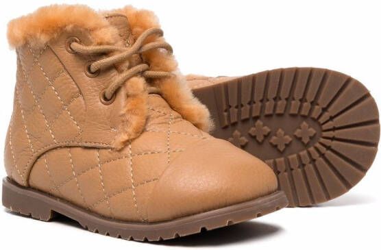 Age of Innocence shearling-lined quilted leather boots Neutrals